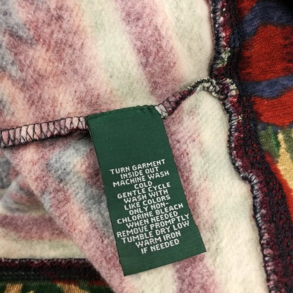 Lauren Ralph Lauren Aztec Southwestern Tribal Shawl Cardigan Sweater - Picture 6 of 6